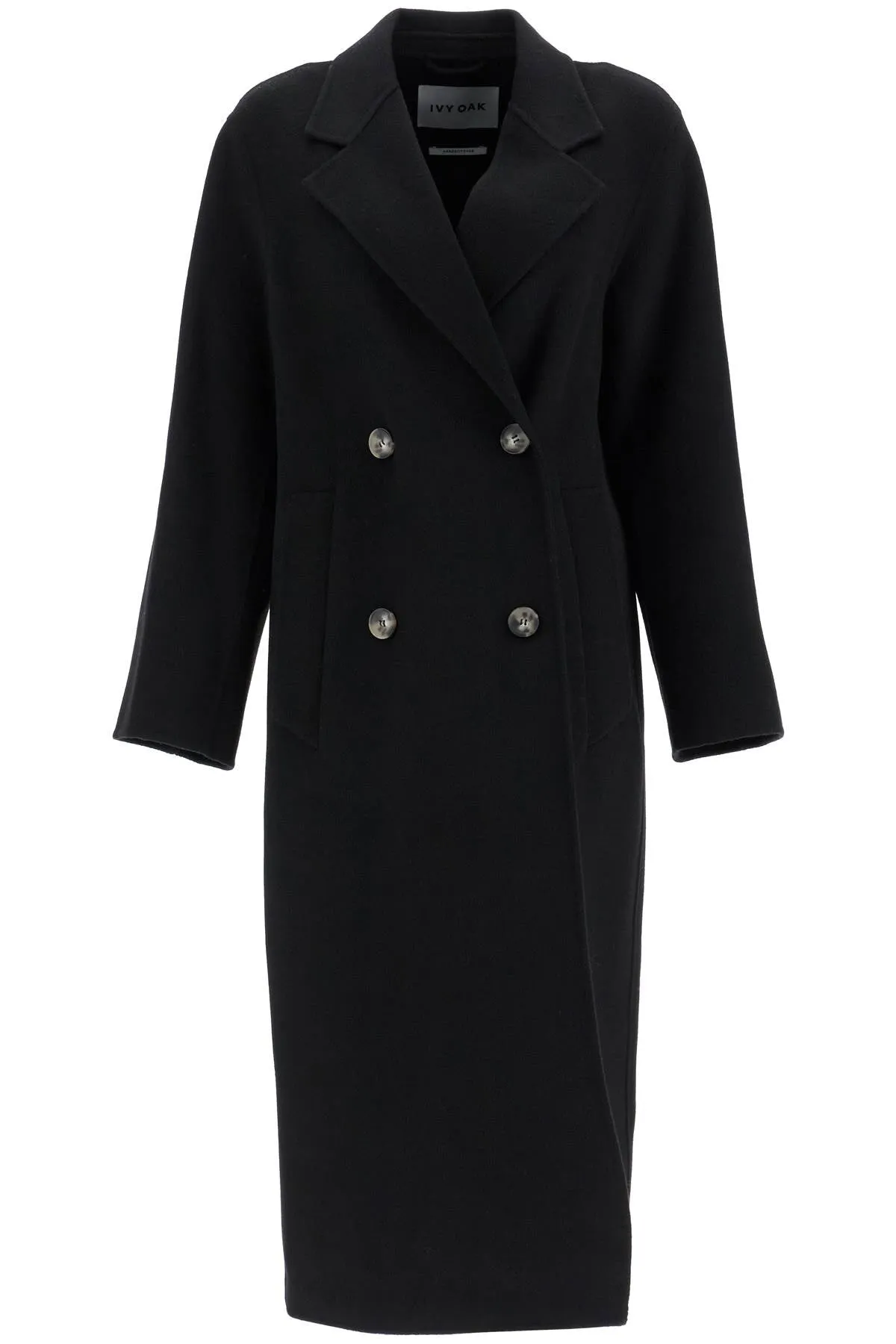 Clara black wool coat, double-breasted style - IO1123F1105