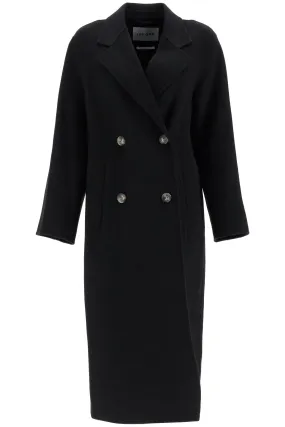 Clara black wool coat, double-breasted style - IO1123F1105