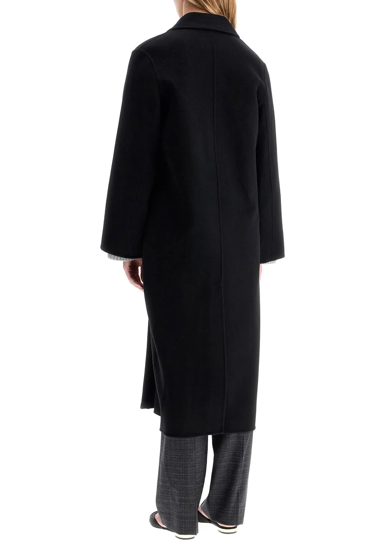 Clara black wool coat, double-breasted style - IO1123F1105