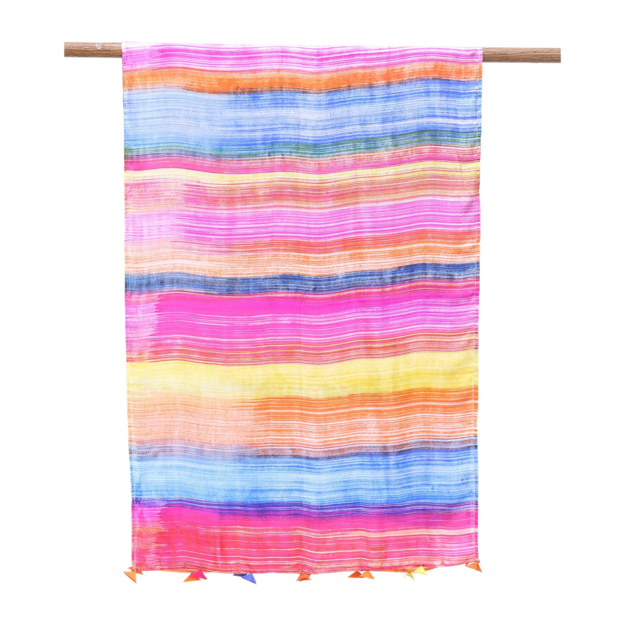 Colorful Carnival Party Striped Silk Shawl