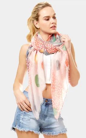 Colorful Polka Dot Lurex Oblong Scarf