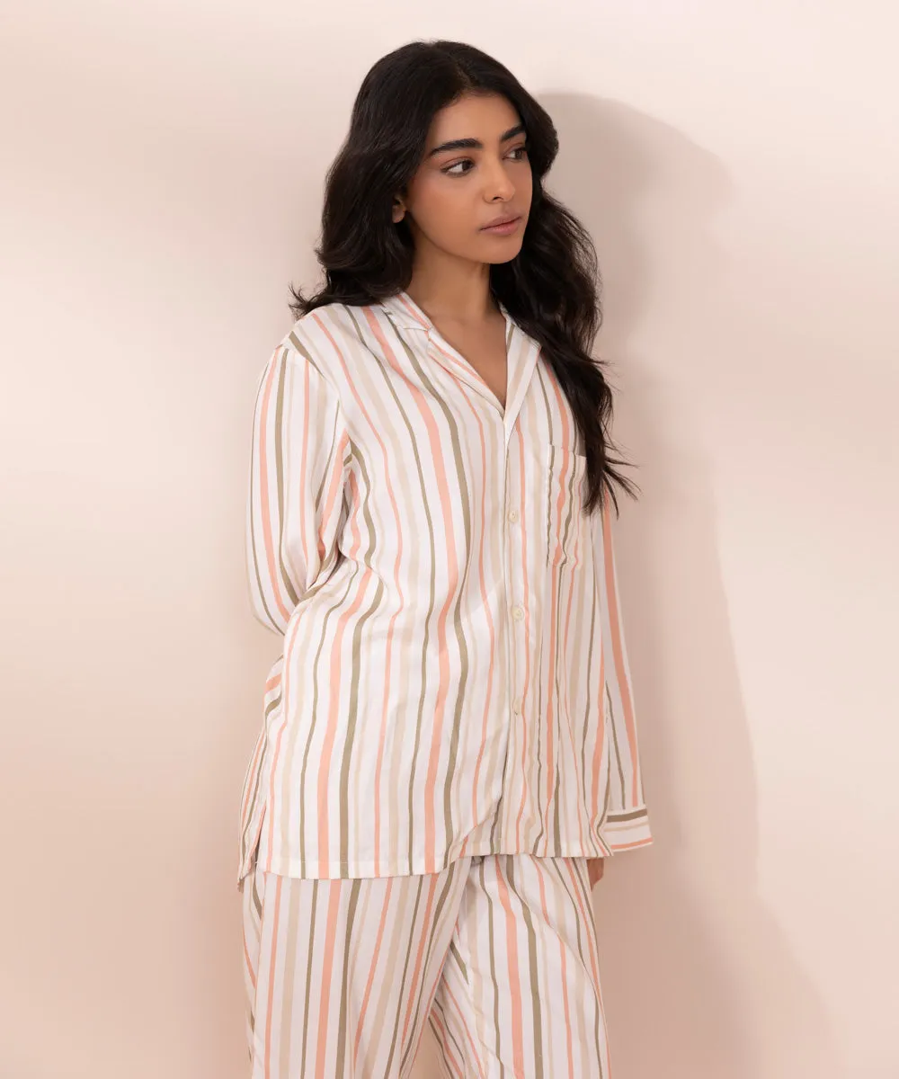 Cotton Striped Pajama Set