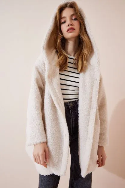 Cozy Hooded Women's Plush Coat 