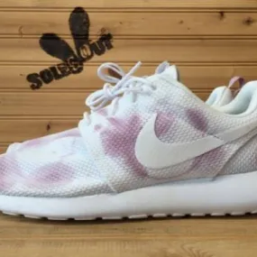 Custom Nike Roshe One Wino Wine Splatter Dyed White Shoes Size 11.5