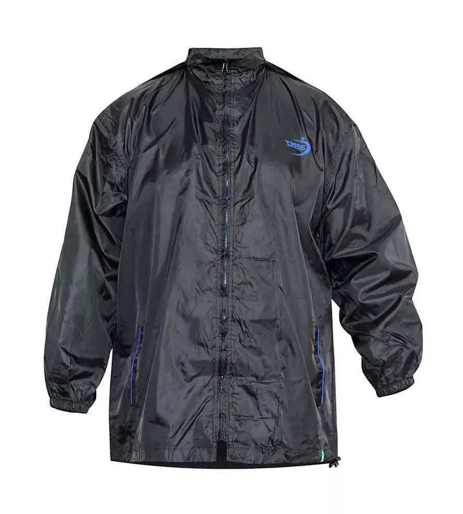 D555 Big Men's Packable Weatherproof Rain Jacket (ZAC BLACK)