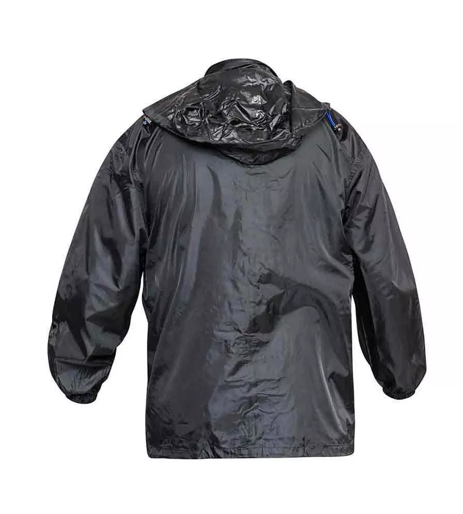 D555 Big Men's Packable Weatherproof Rain Jacket (ZAC BLACK)