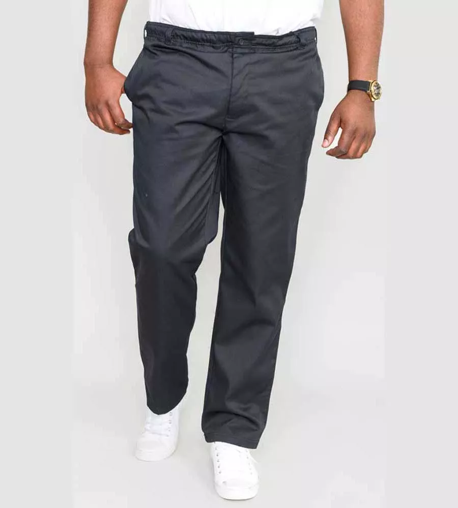 D555 Big Men's Black Rugby Trousers Full Elasticated Waist (Basilio Black)