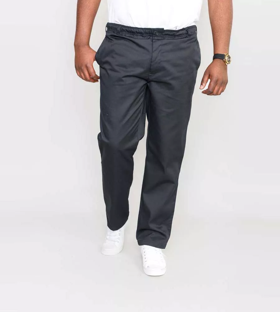 D555 Big Men's Black Rugby Trousers Full Elasticated Waist (Basilio Black)