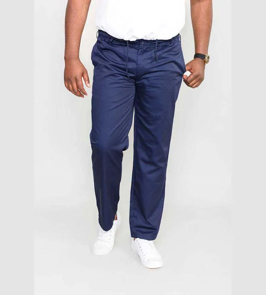 D555 Big Men's Navy Rugby Trousers Full Elasticated Waist (Basilio Navy)