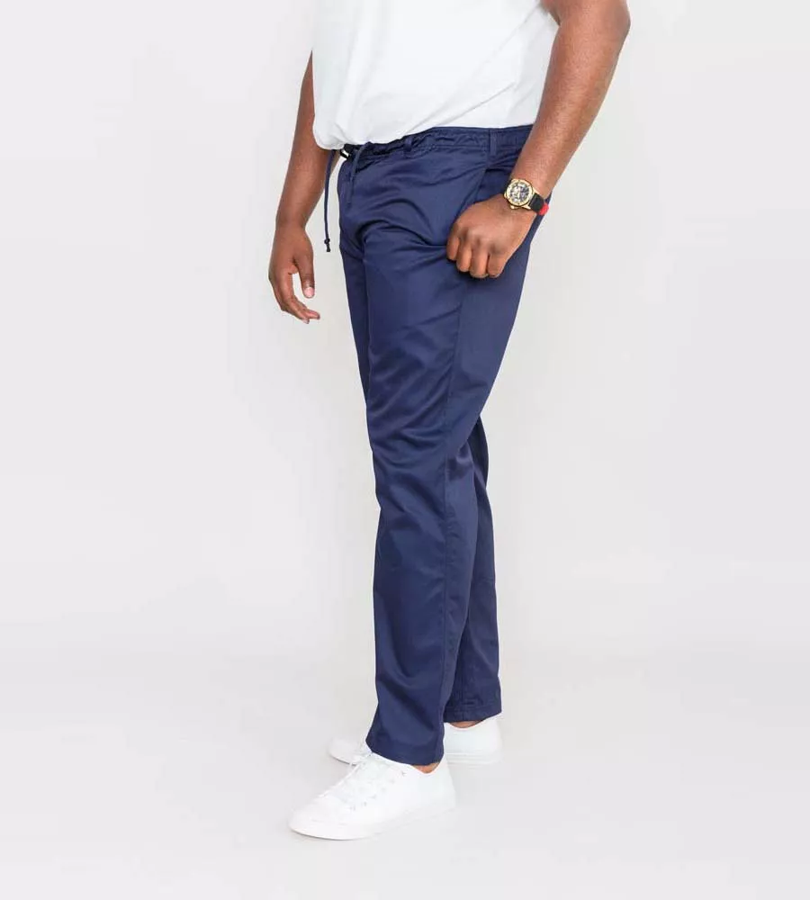 D555 Big Men's Navy Rugby Trousers Full Elasticated Waist (Basilio Navy)