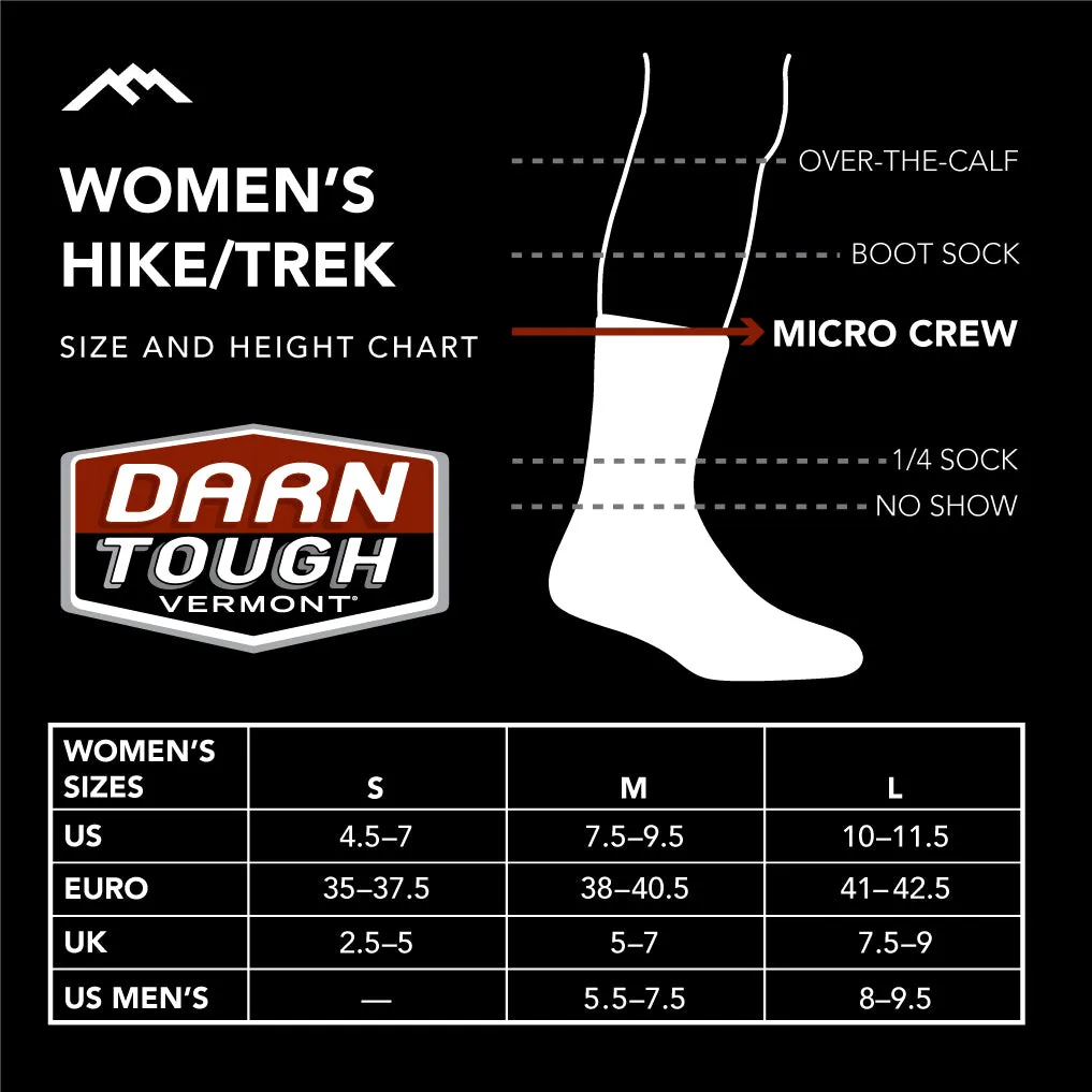 Darn Tough Women's Hiker Micro Crew Midweight Cushion Eclipse - Best Hiking Socks