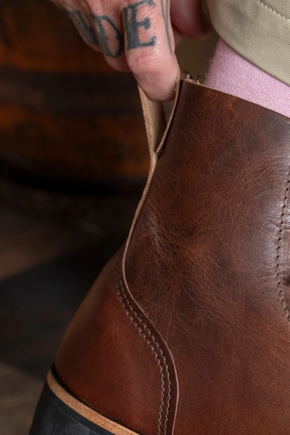 Derby Boots Dark Tan