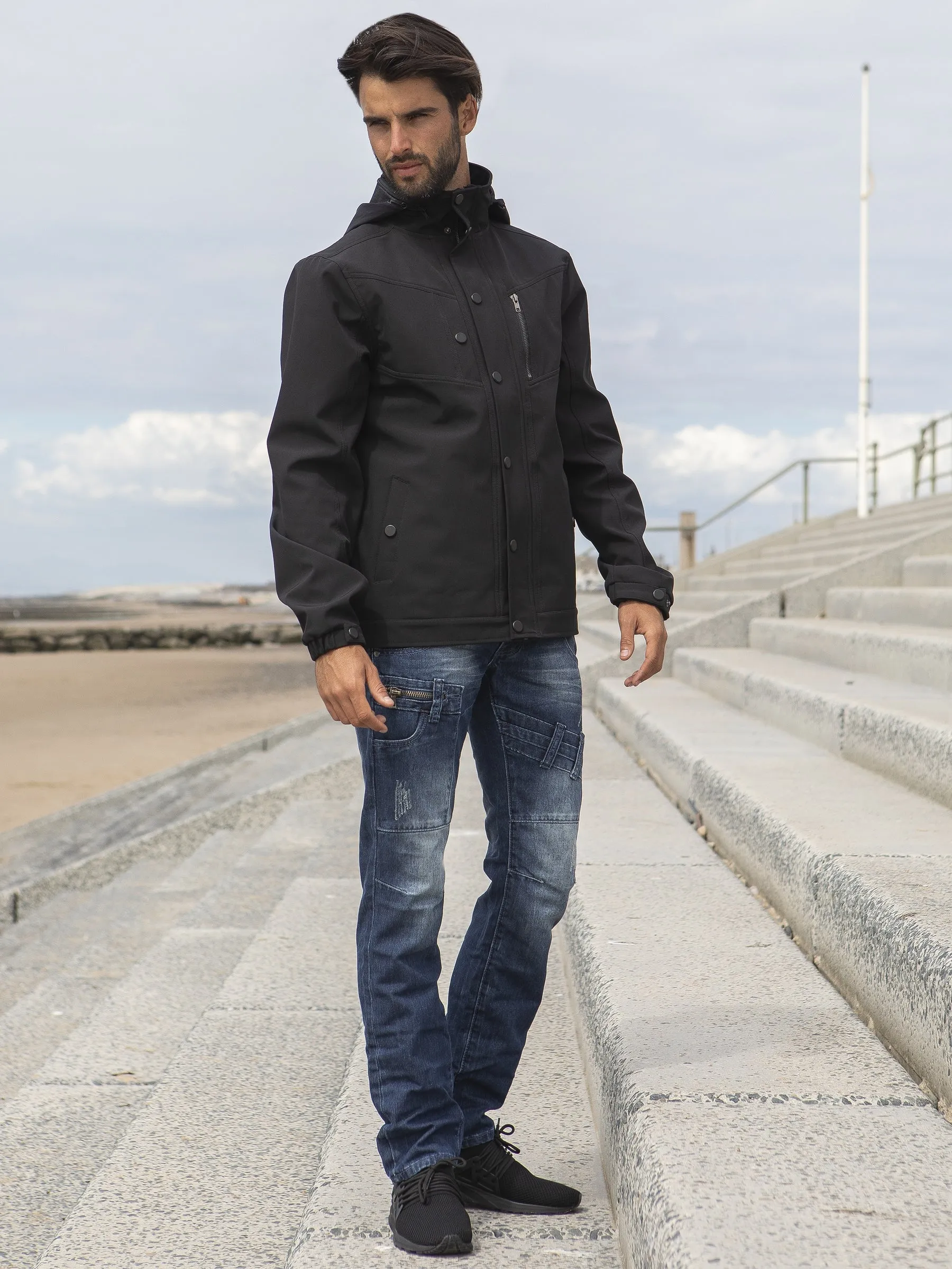 Designer Men's Black Zip Jacket - ETO Clearance - React Style.