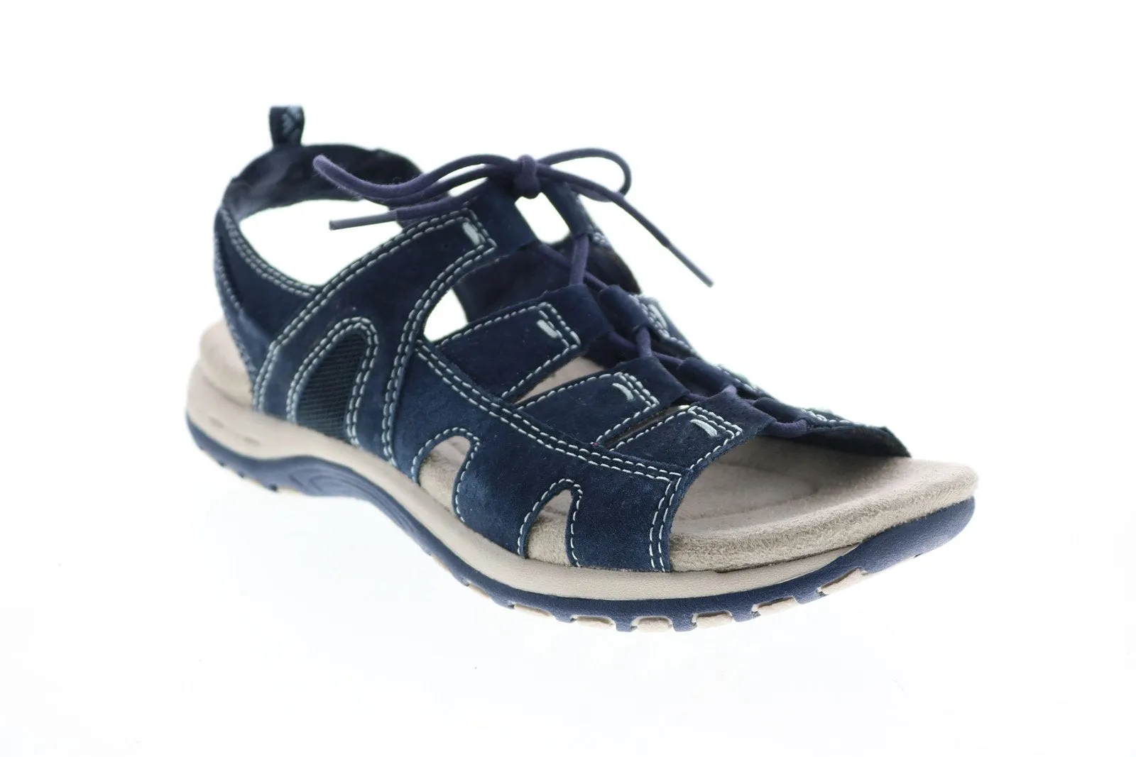 Earth Origins Sassy Blue Womens Suede Slip On Gladiator Sandals