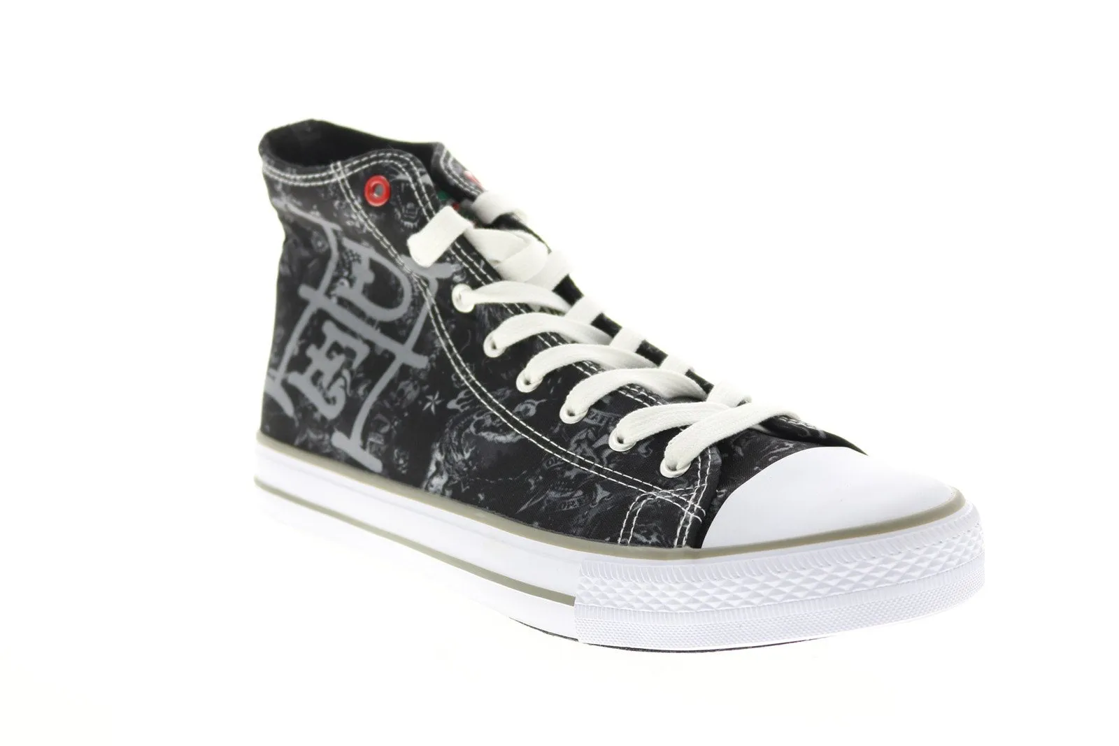 Ed Hardy Men's Black Canvas Lace Up Lifestyle Sneakers Dagger EH9039H Shoes