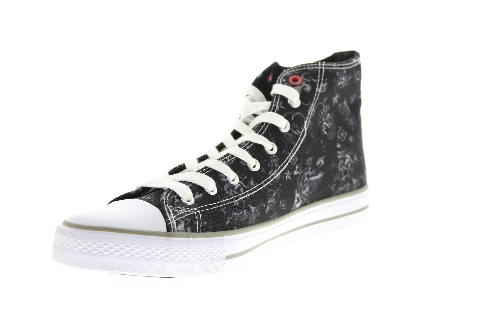 Ed Hardy Men's Black Canvas Lace Up Lifestyle Sneakers Dagger EH9039H Shoes