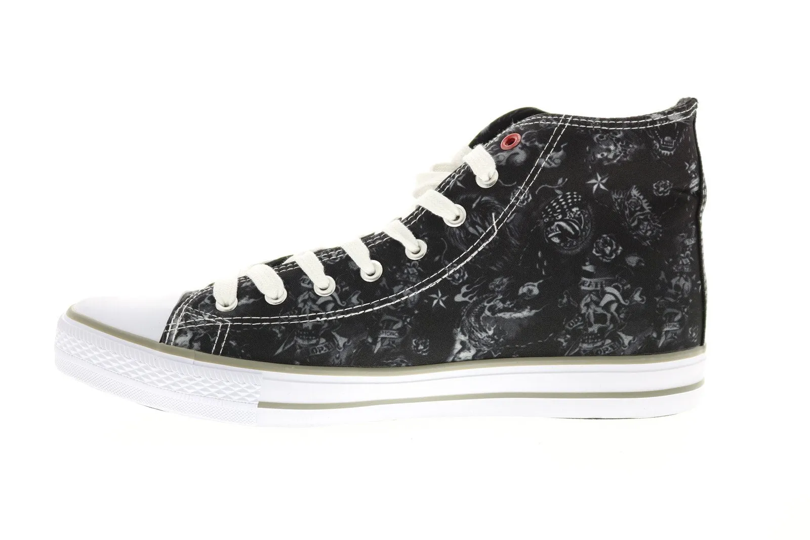 Ed Hardy Men's Black Canvas Lace Up Lifestyle Sneakers Dagger EH9039H Shoes