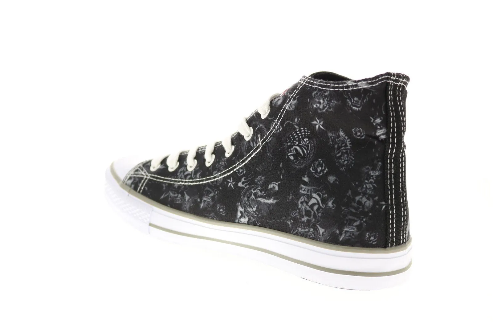 Ed Hardy Men's Black Canvas Lace Up Lifestyle Sneakers Dagger EH9039H Shoes