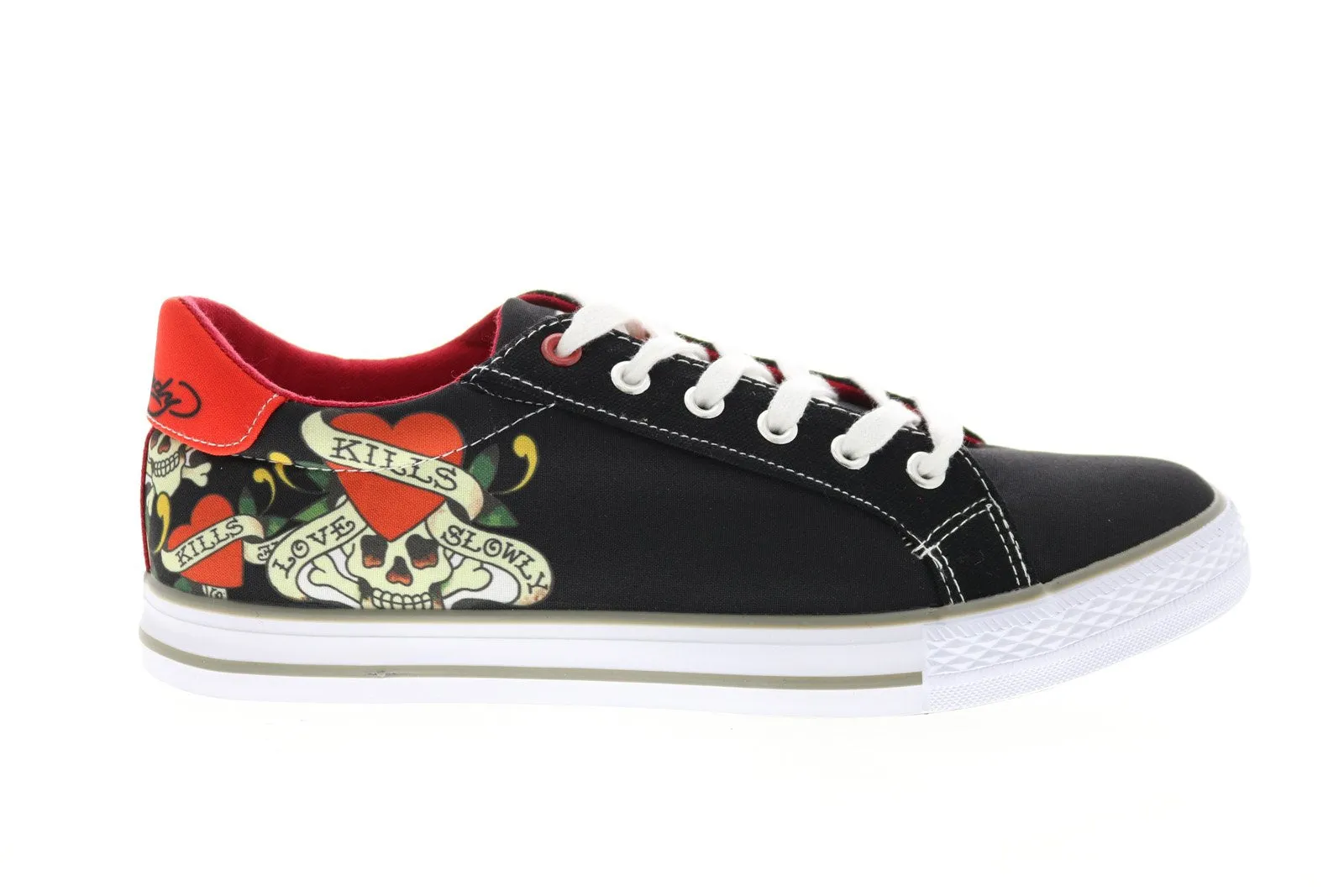 Ed Hardy Men's Black Canvas Lace Up Lifestyle Sneakers EH9031L Shoes