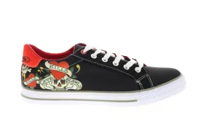 Ed Hardy Men's Black Canvas Lace Up Lifestyle Sneakers EH9031L Shoes