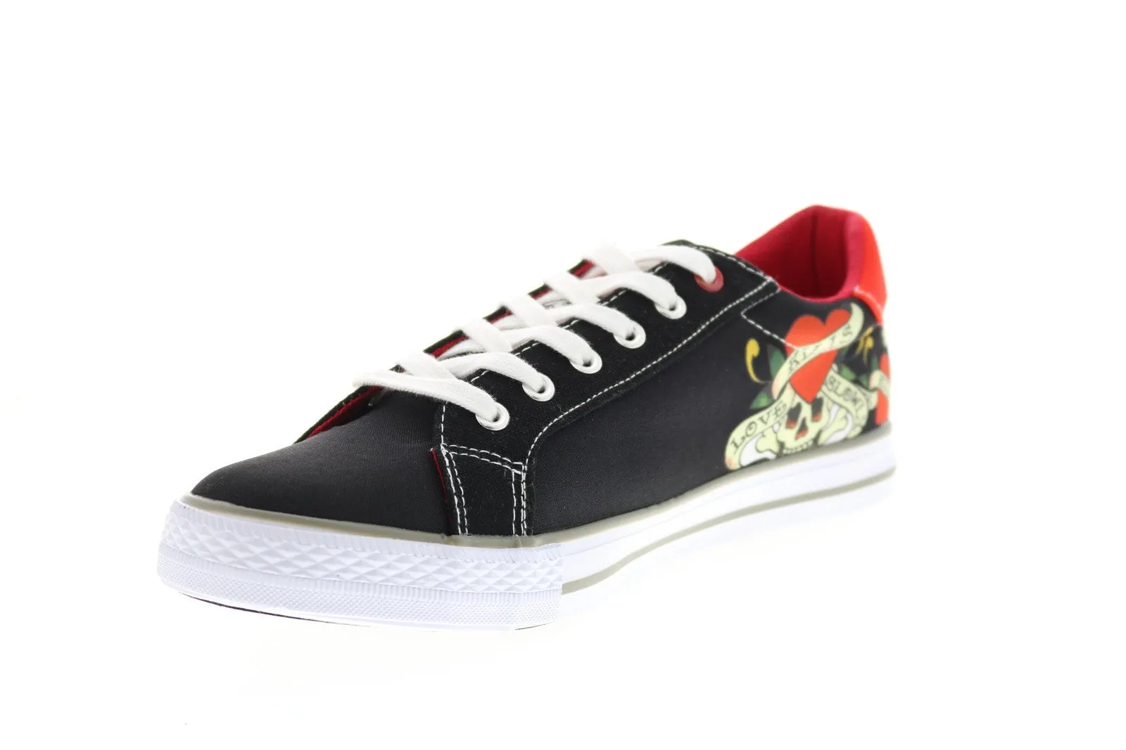 Ed Hardy Men's Black Canvas Lace Up Lifestyle Sneakers EH9031L Shoes