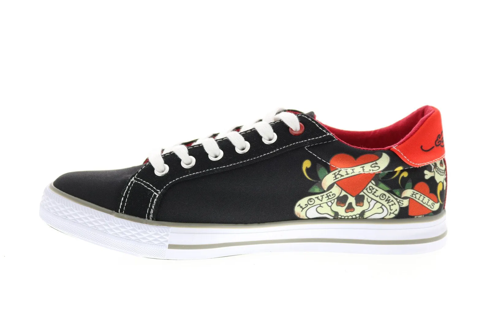 Ed Hardy Men's Black Canvas Lace Up Lifestyle Sneakers EH9031L Shoes