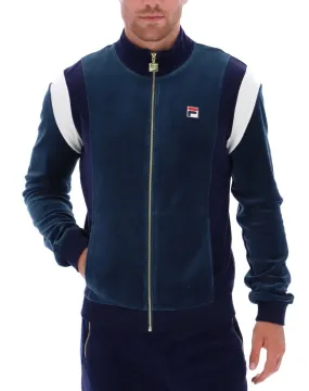 Dark Teal/Fila Navy/Egret Fila Floyd Velour Track Jacket