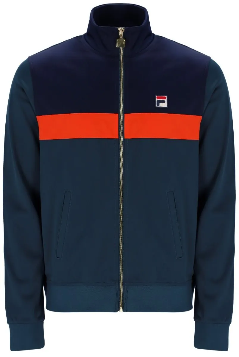 Dark Teal/Navy/Mandarin Fila Nash Track Jacket