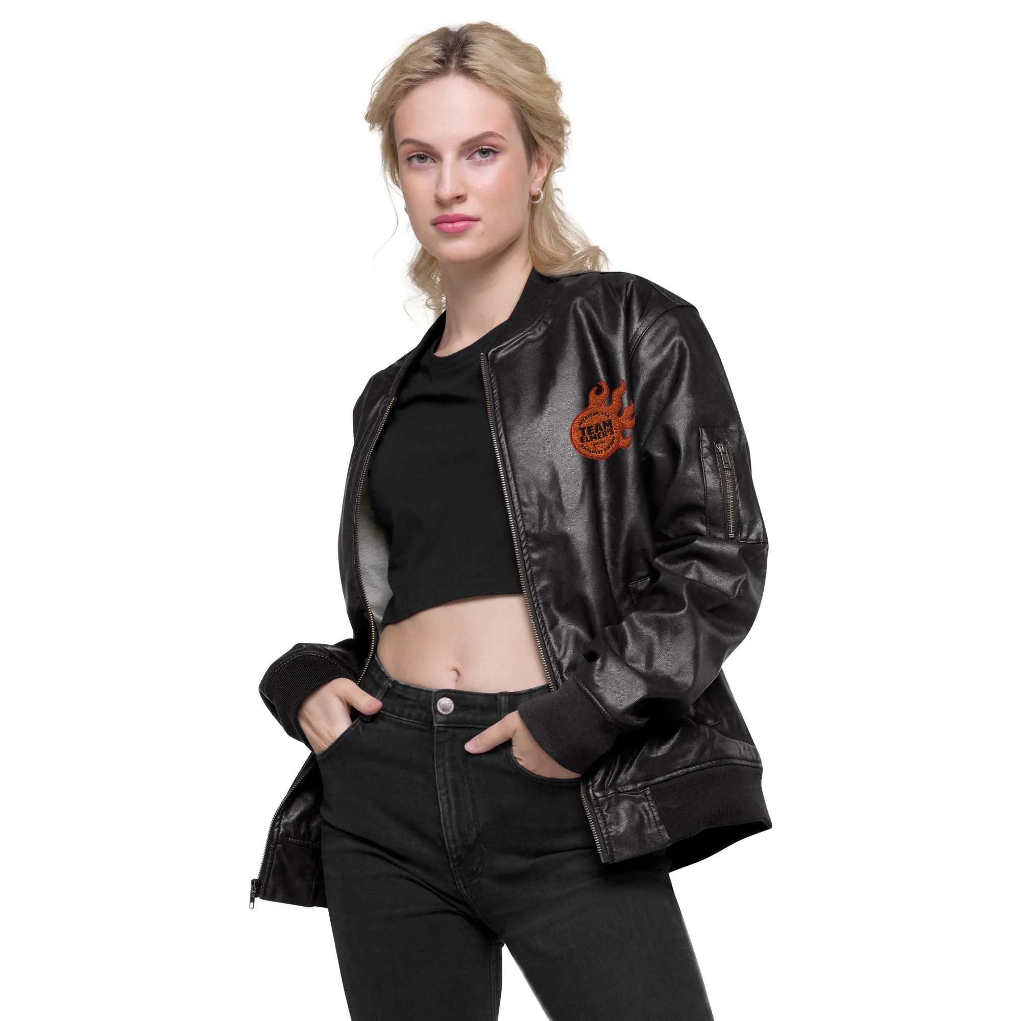 Fireball Leather Bomber Jacket - Team Elmer's Unisex