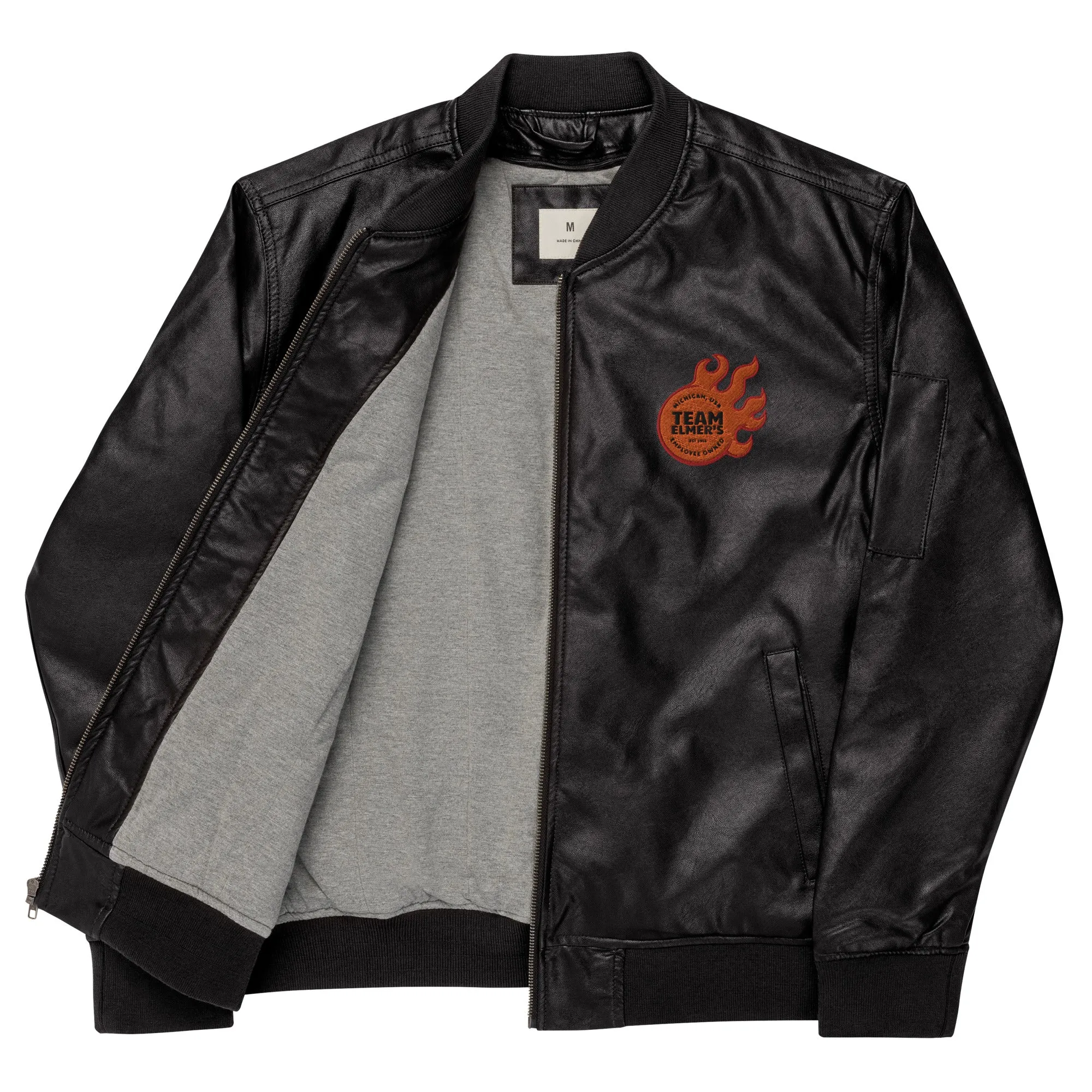 Fireball Leather Bomber Jacket - Team Elmer's Unisex