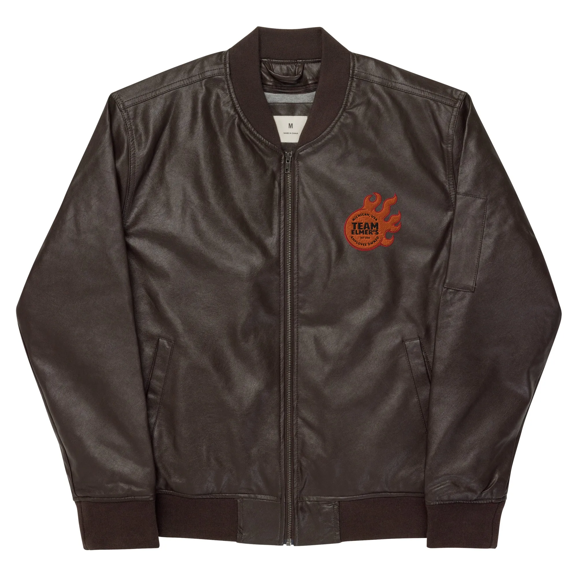 Fireball Leather Bomber Jacket - Team Elmer's Unisex