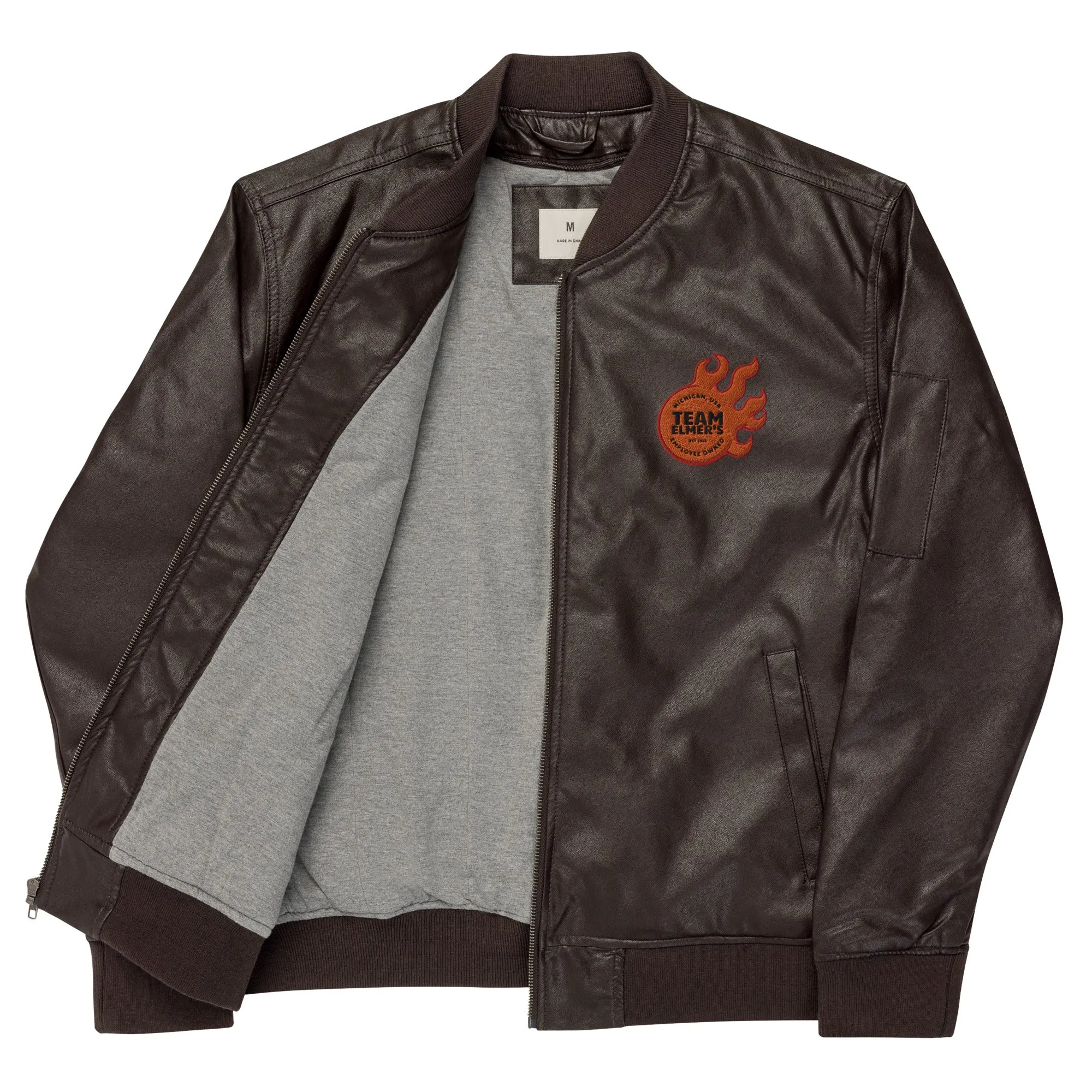 Fireball Leather Bomber Jacket - Team Elmer's Unisex