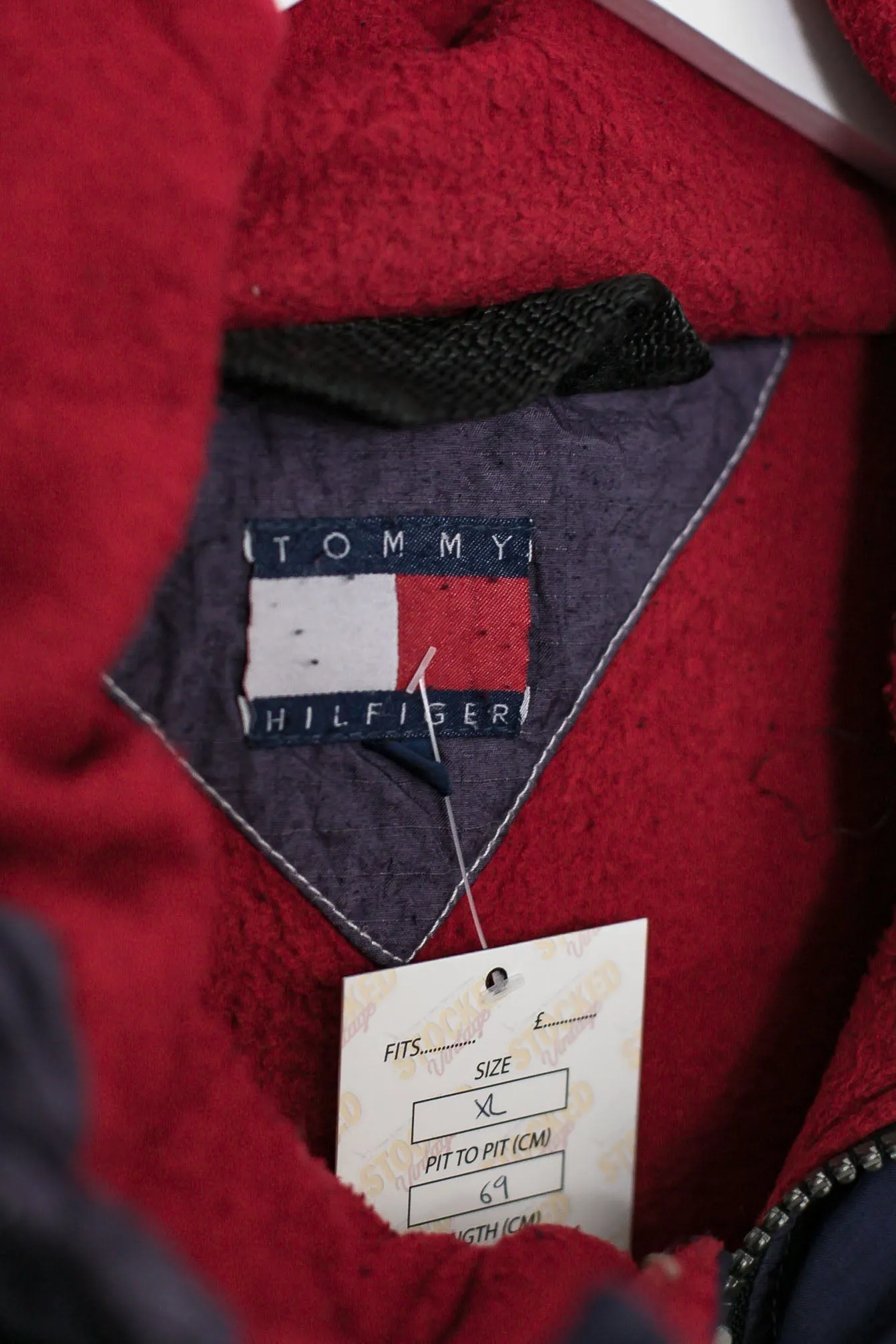 Fleece Lined Coat - 90s Tommy Hilfiger (XL)