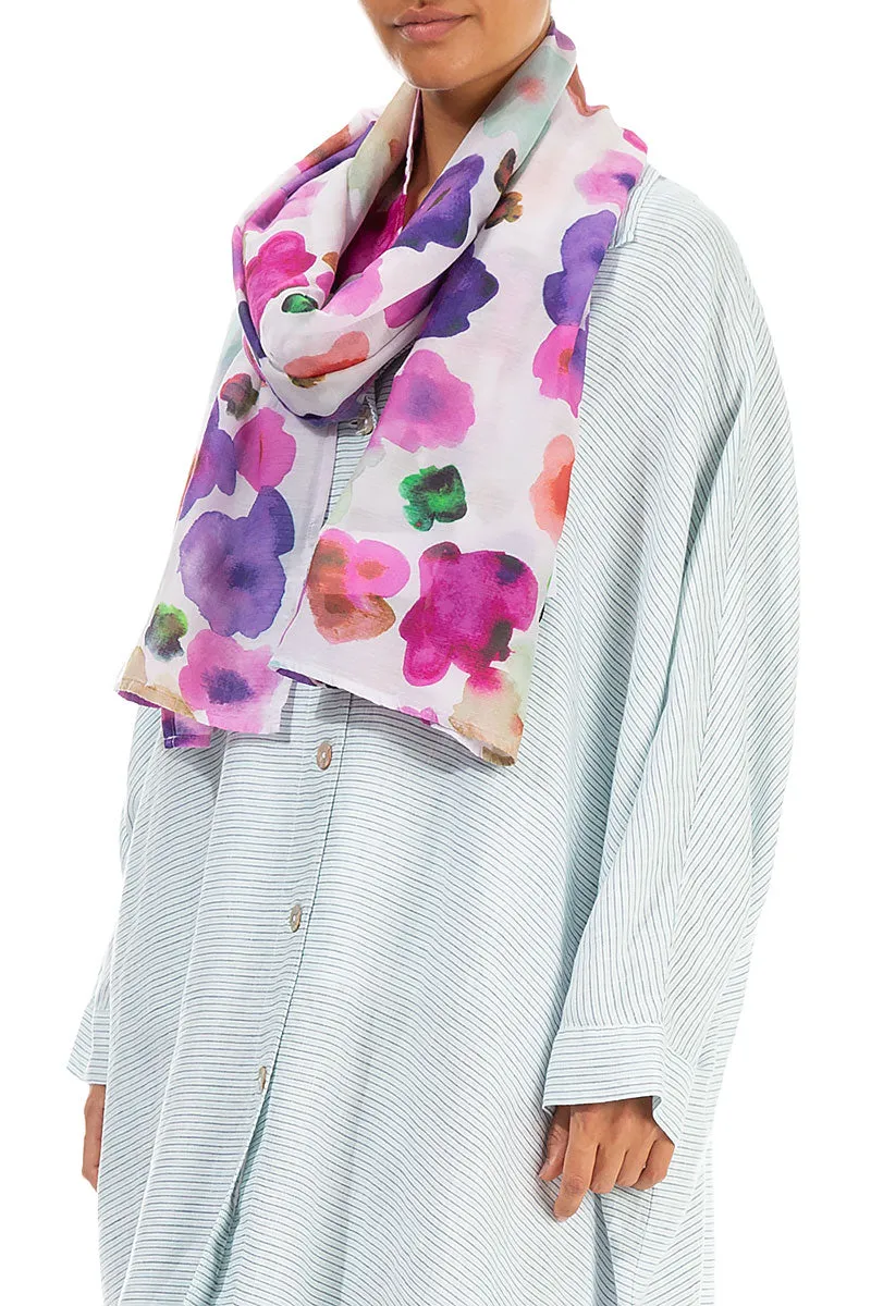 Floral Silk Cotton Scarf