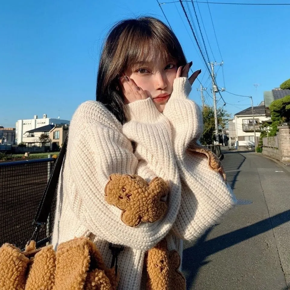 Fuzzy Sweater with Teddy Bears