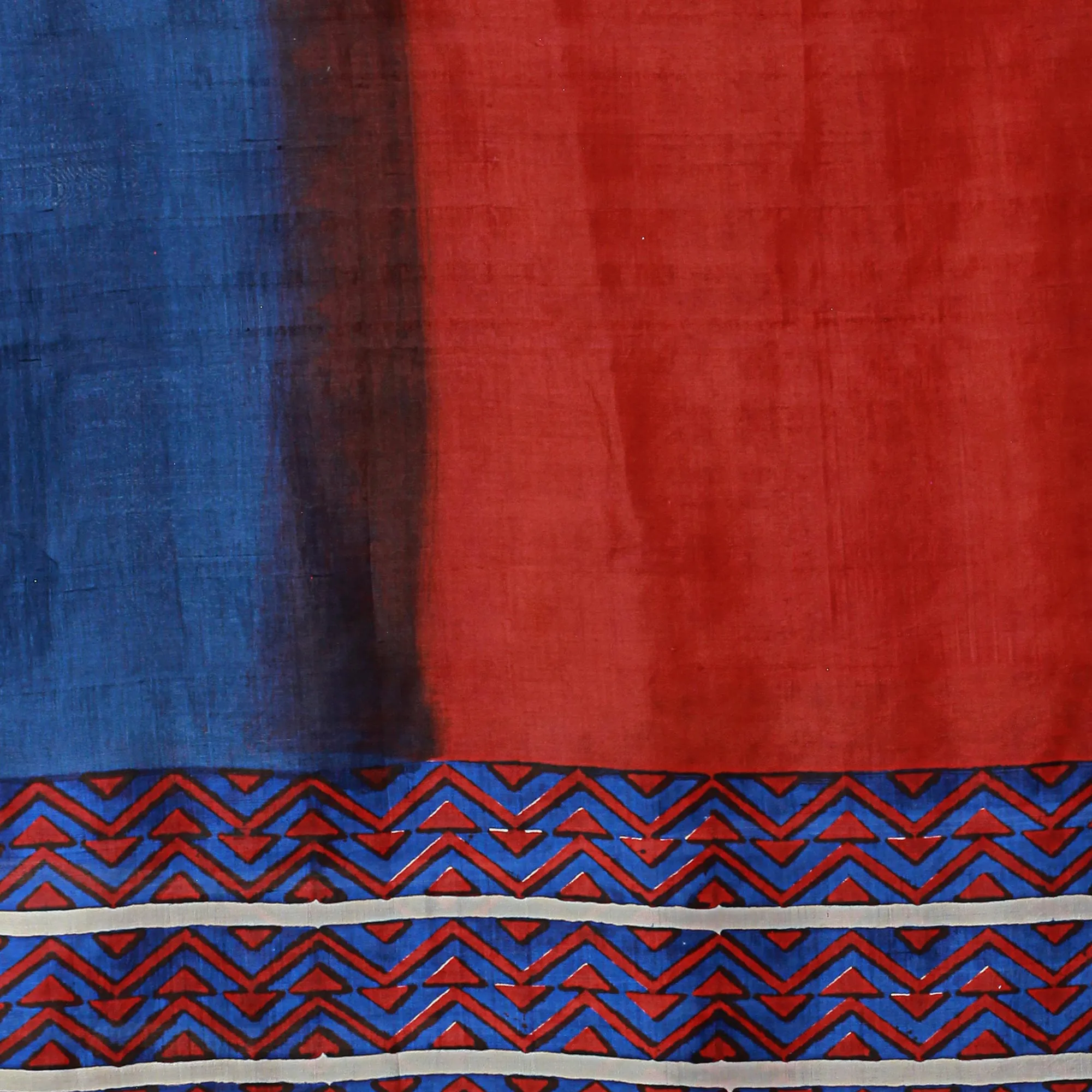 Geometric Silk Shawl from India in Bengali Festival Colors