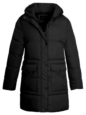 Black Padded Parka Coat for Girls, Ages 7-13