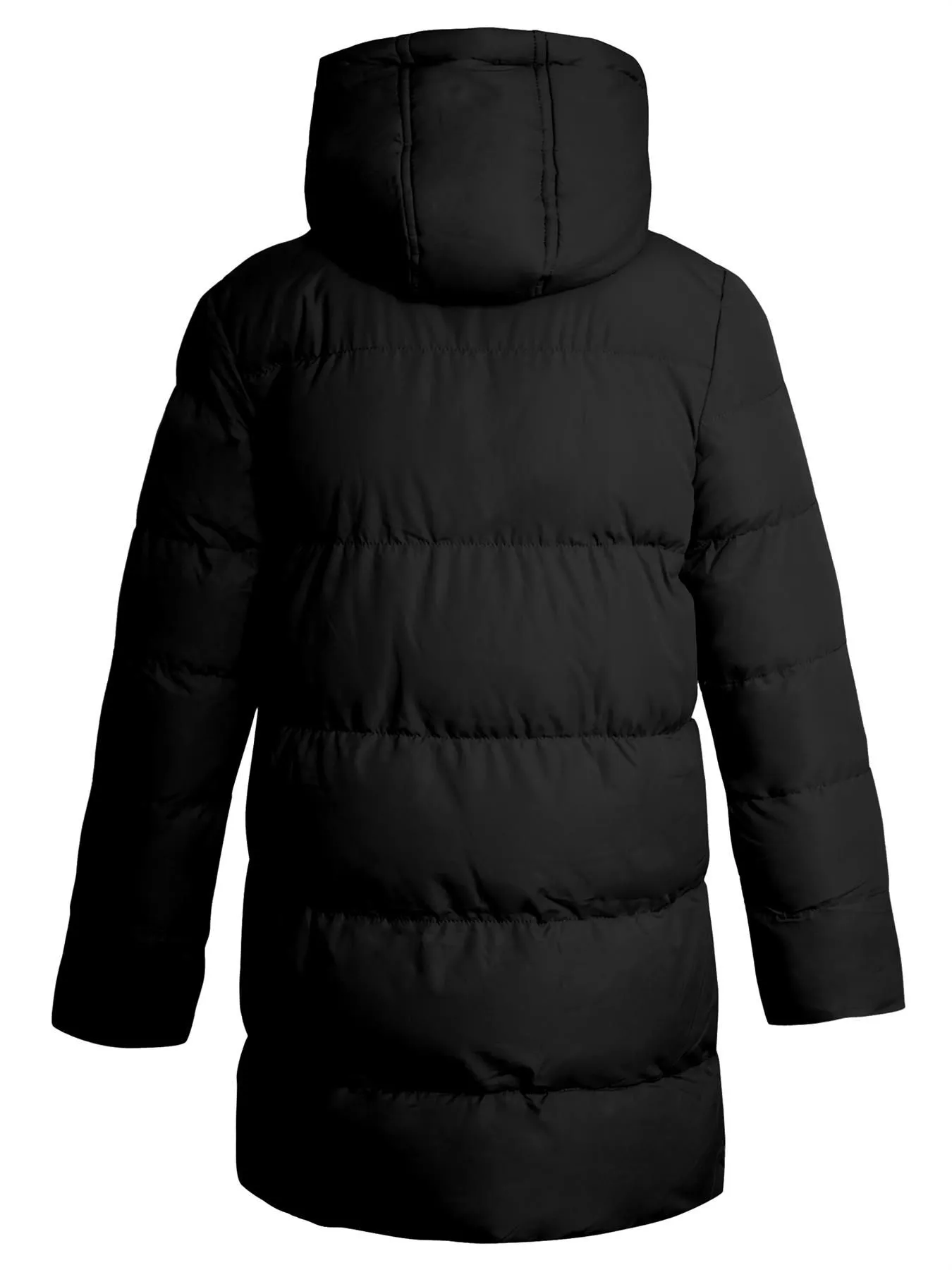 Black Padded Parka Coat for Girls, Ages 7-13