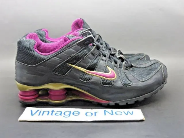 Girls' Nike Shox Turbo OH Black Gold Spark Purple Running Shoes 2006 Size 5.5Y