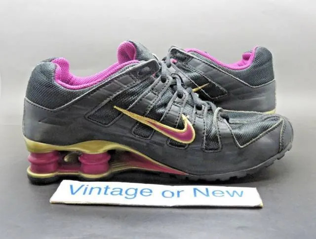 Girls' Nike Shox Turbo OH Black Gold Spark Purple Running Shoes 2006 Size 5.5Y