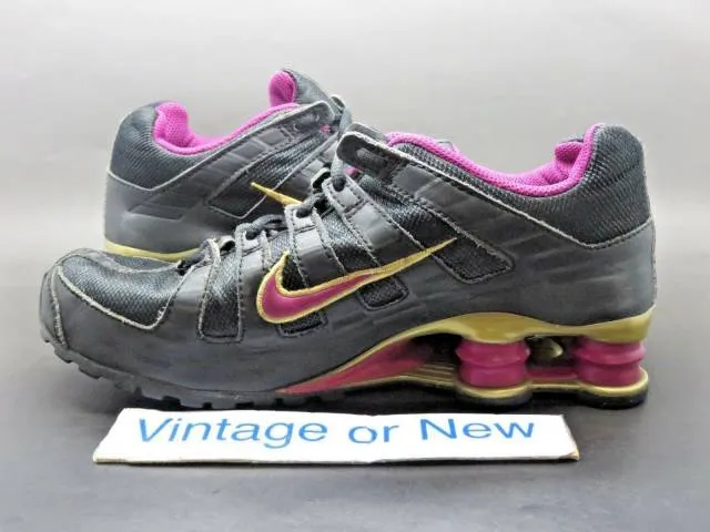 Girls' Nike Shox Turbo OH Black Gold Spark Purple Running Shoes 2006 Size 5.5Y