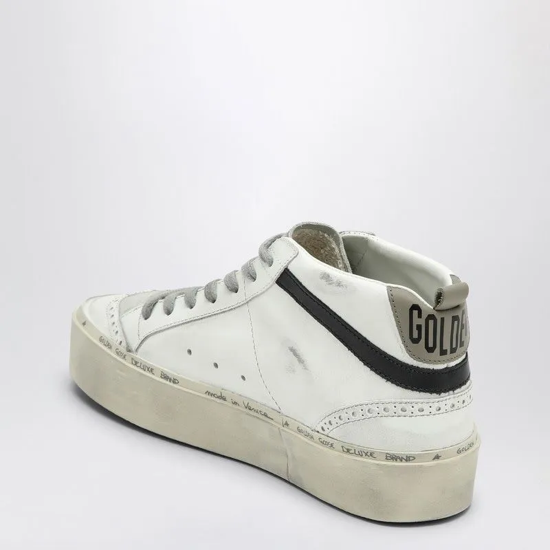 Golden Goose Women's White Mid Star Sneakers with Blue Accents