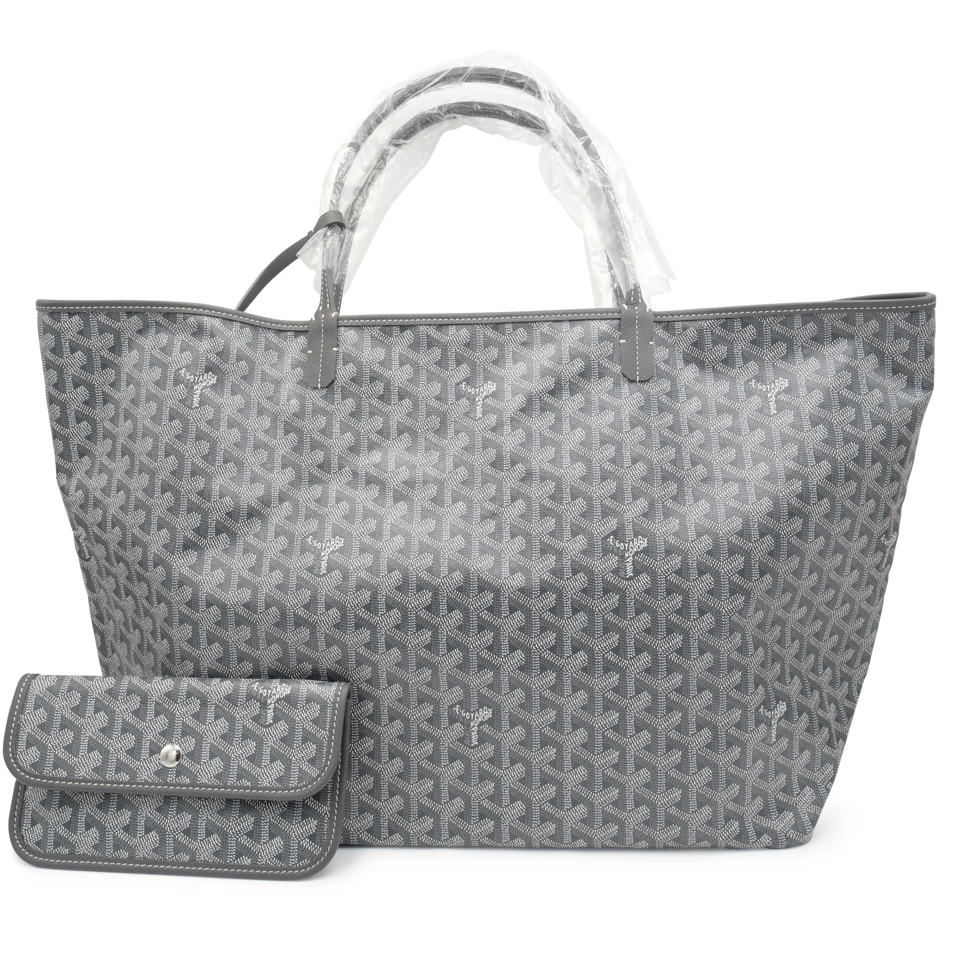 Grey Goyardine Canvas and Chevroches Calfskin Saint Louis GM Bag by Goyard