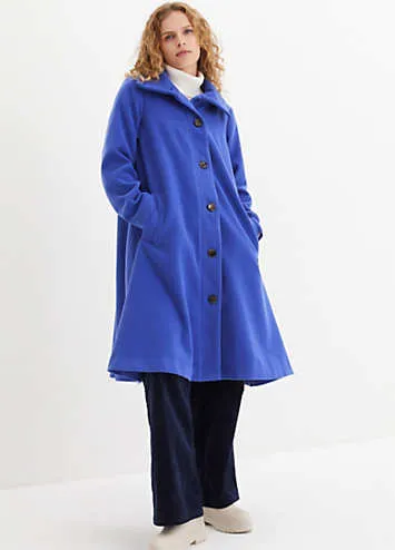 Grattan button coat in wool look fabric