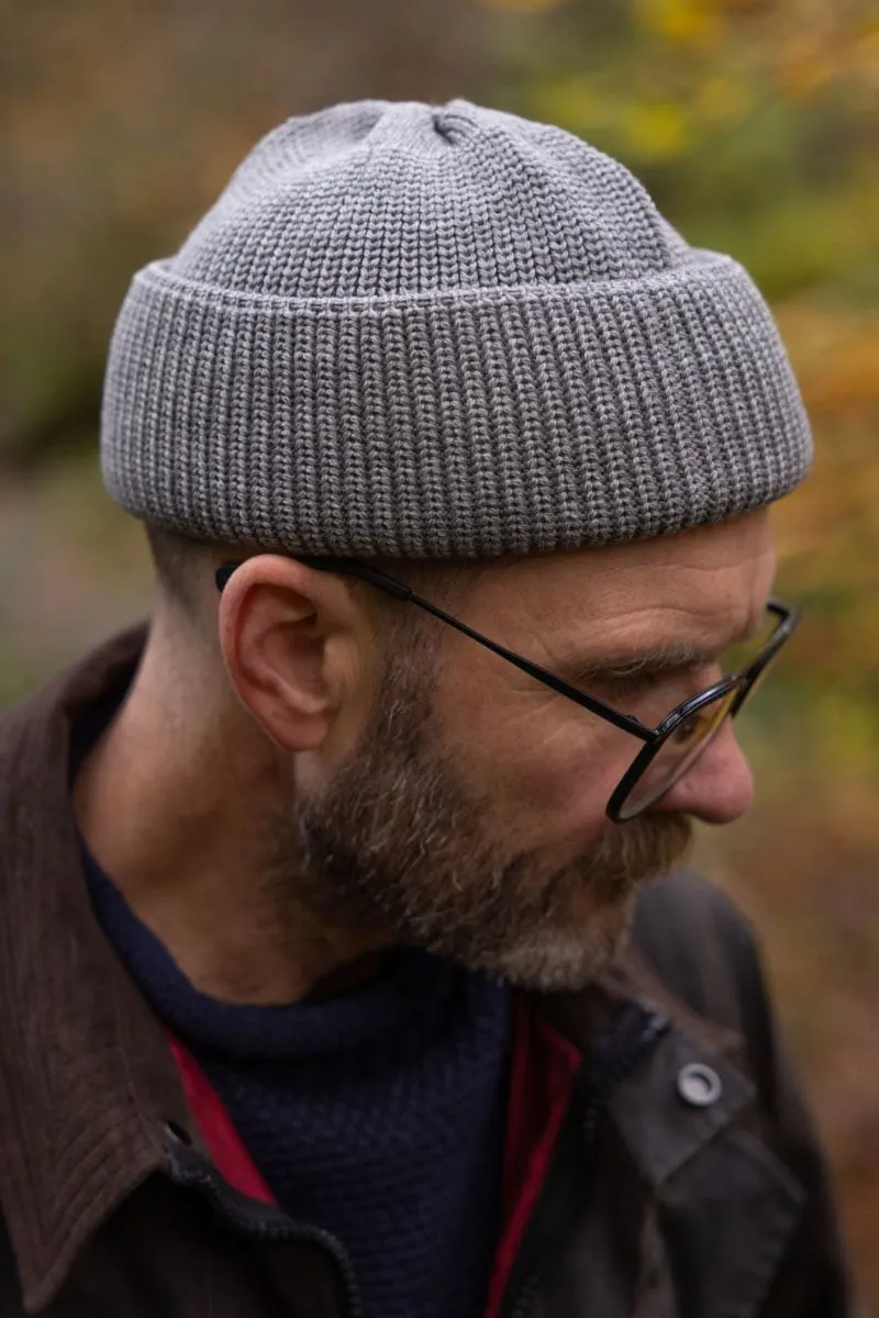 Gray Merino Bifold Watch Cap