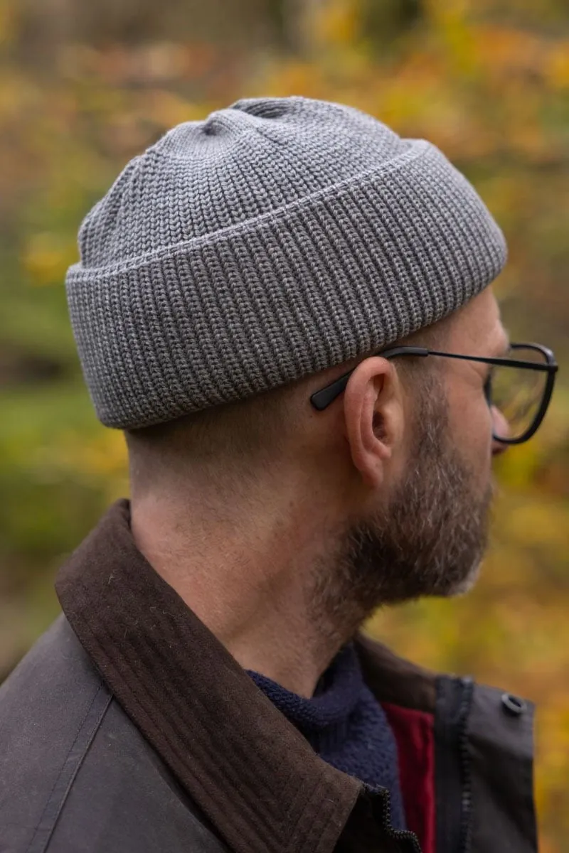 Gray Merino Bifold Watch Cap