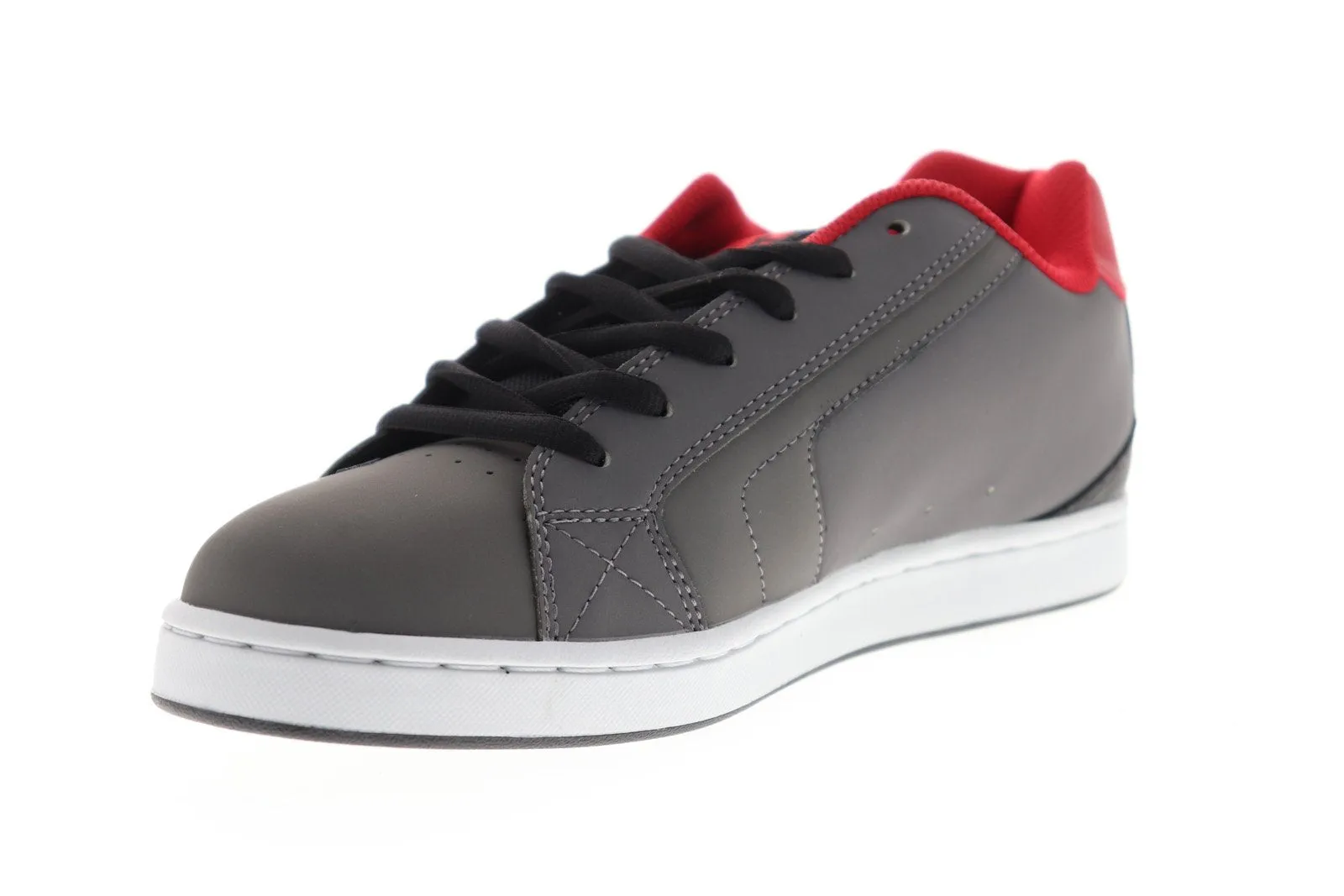 Gray Nubuck Leather Skate Sneakers Shoes for Men - DC Net 302361