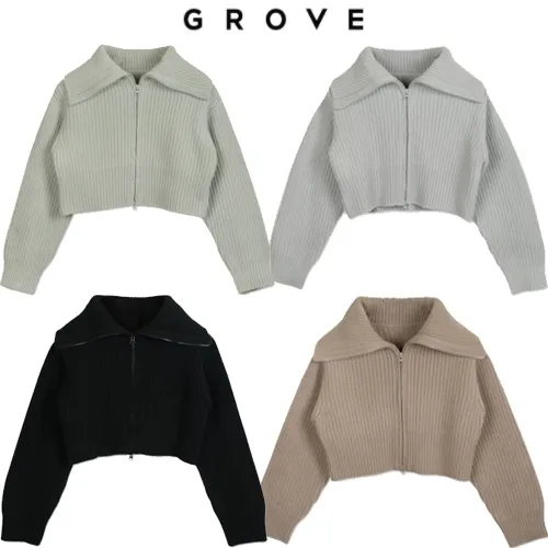 GROVE Long Sleeves Cardigans | Casual Street Style