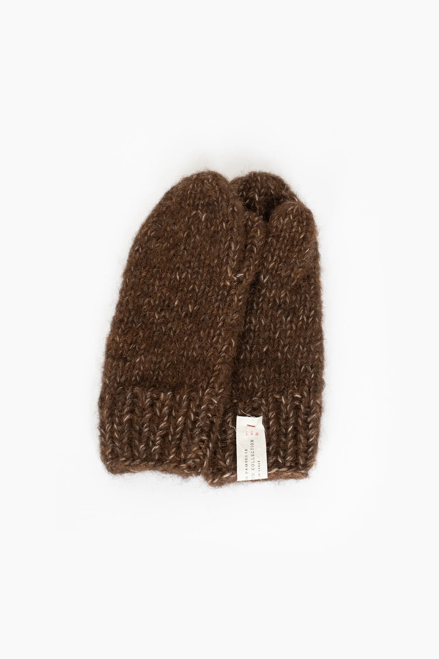 Hand Knitted Mitten Coffee 9336