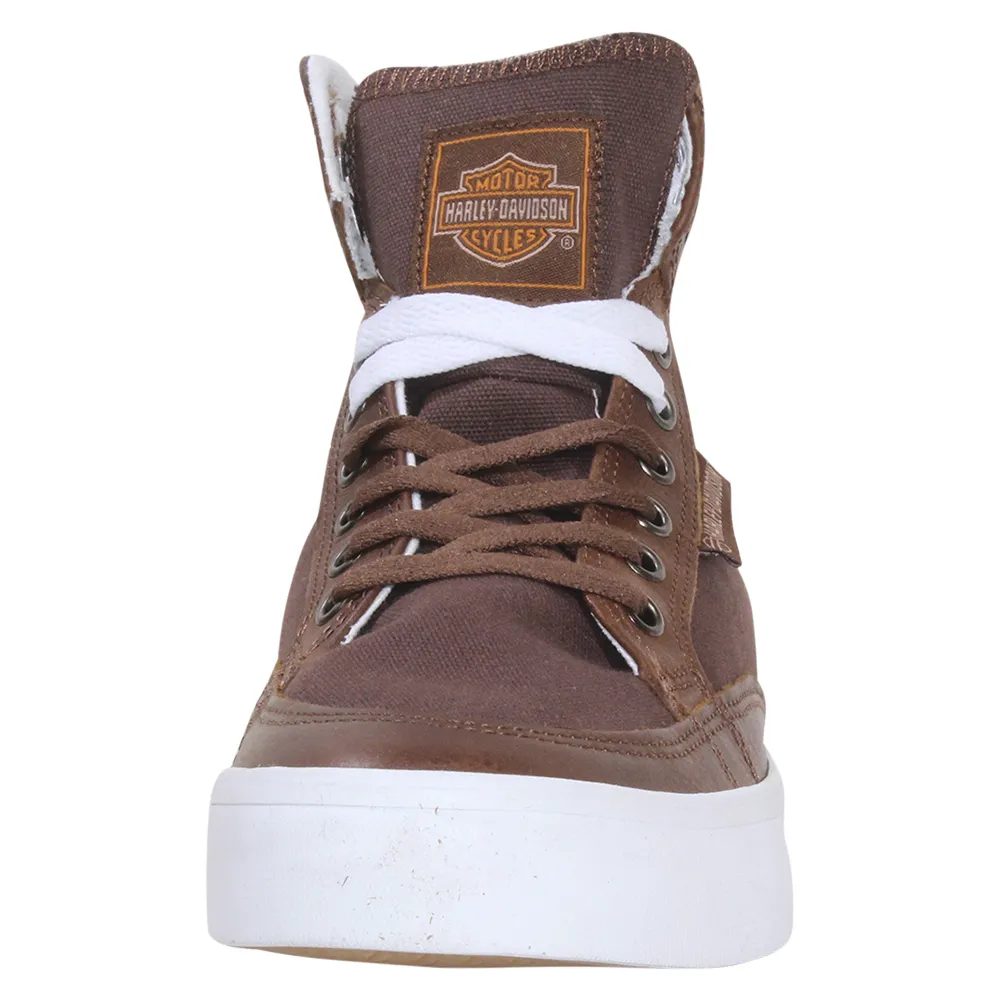 Harley-Davidson Men's Brown Rosemont High-Top Sneakers Lace Up Shoes Size 8.5